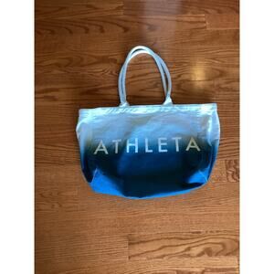 Athleta Blue Ombre Large Canvas Tote Bag 19x6x12